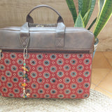 Ajrakh Laptop Bag Circles Red