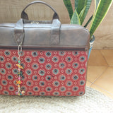 Ajrakh Laptop Bag Circles Red