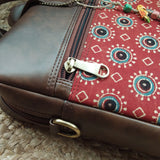 Ajrakh Laptop Bag Circles Red