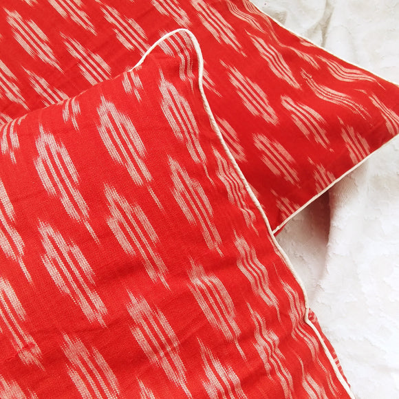 Ikat Cotton Cushion Cover Red