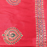 Polysilk Blockprinted Red Peacock Runner