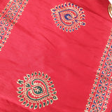 Polysilk Blockprinted Red Peacock Runner