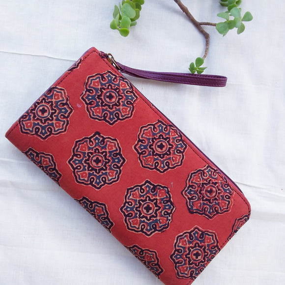 Ajrakh Long Wallet Red Ashtkon