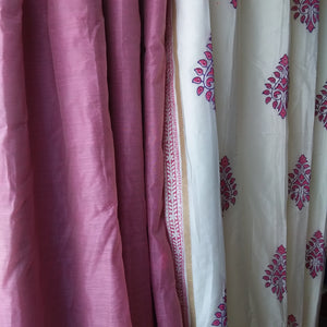 Handblock Printed & Plain combo- Pink