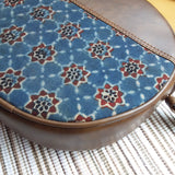 Ajrakh Round Sling Bag Sitare Blue