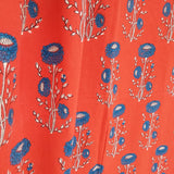 'Accent' Cotton Curtain Orange Flower