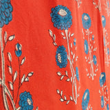 'Accent' Cotton Curtain Orange Flower