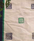 Polysilk Handblock printed White Squares