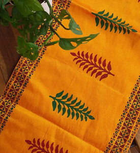 Handblock printed Table Runner Tangerine Booti