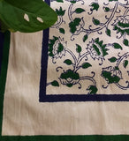 Polysilk Handblock Printed White Kamal Jaal