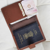 Ajrakh Travel/ Passport Holder- Red Kamal