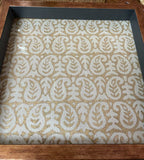 Handcrafted Decorative Blockprint Tray- Offwhite Gold Ambi