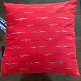 Ikat Cotton Cushion Cover - Gehra Laal