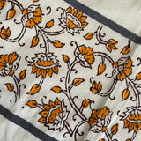 Polysilk Handblockprinted Offwhite Jaal