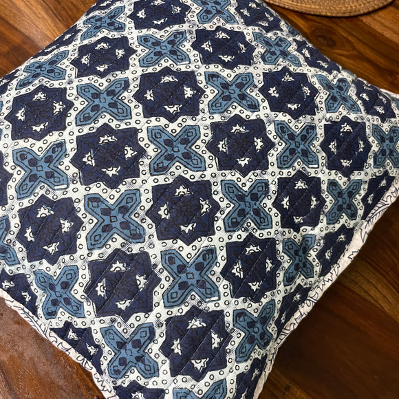 Quilted Cotton Cushion Cover 'Cross'