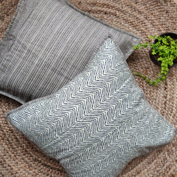 Quilted Cotton Cushion Cover Zigzag