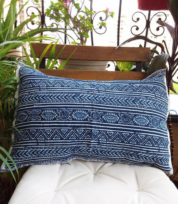 Quilted Long Cotton Cushion Cover Stripes