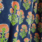 'Accent' Cotton Curtain Blue Flower