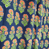 'Accent' Cotton Curtain Blue Flower