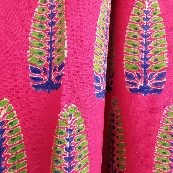 'Accent' Cotton Curtain Fuchsia Pink Tree