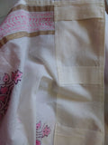 Handblock Printed Cotton Curtain Offwhite Pink Paan