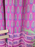 Kutchch Hand Block Printed Curtain Purple