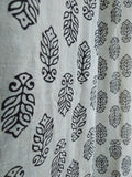 Handblock Printed Cotton Mul B & W Booti