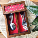 Decorative Cutlery Holder Red