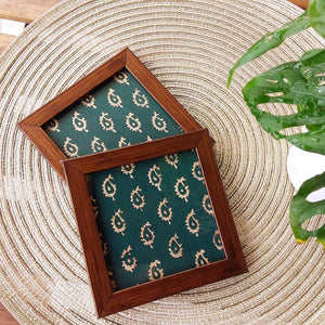 Handcrafted Table Coasters Lush Bottle Green-set of 2