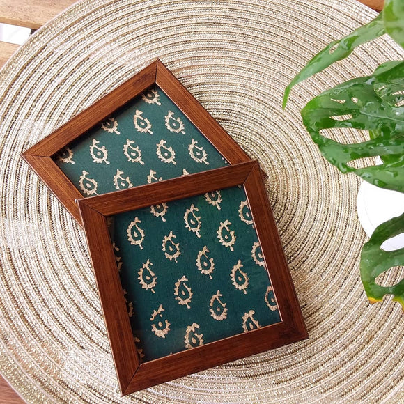 Handcrafted Table Coasters Lush Bottle Green