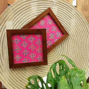 Handcrafted Table Coaster Fuchsia Pink-set of 2