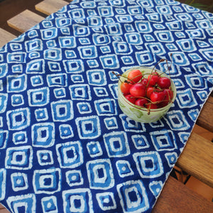 Cotton Reversible Table Runner Squares