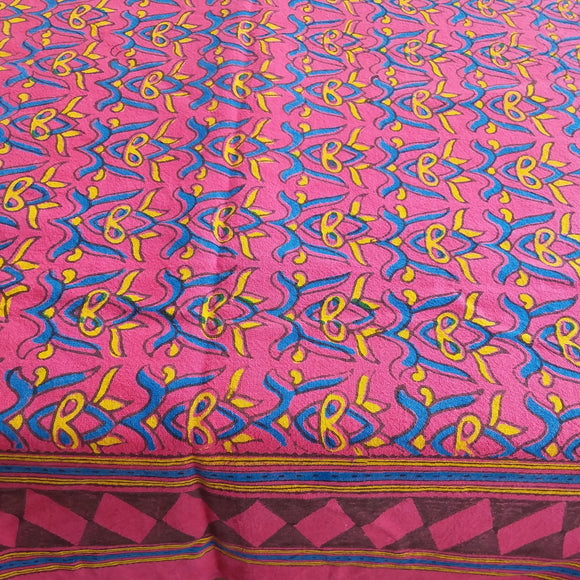 Kutchch Handblock Printed Table Cover Coral