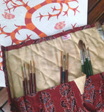 Ajrakh Quilted Pocket Organiser Red Phool